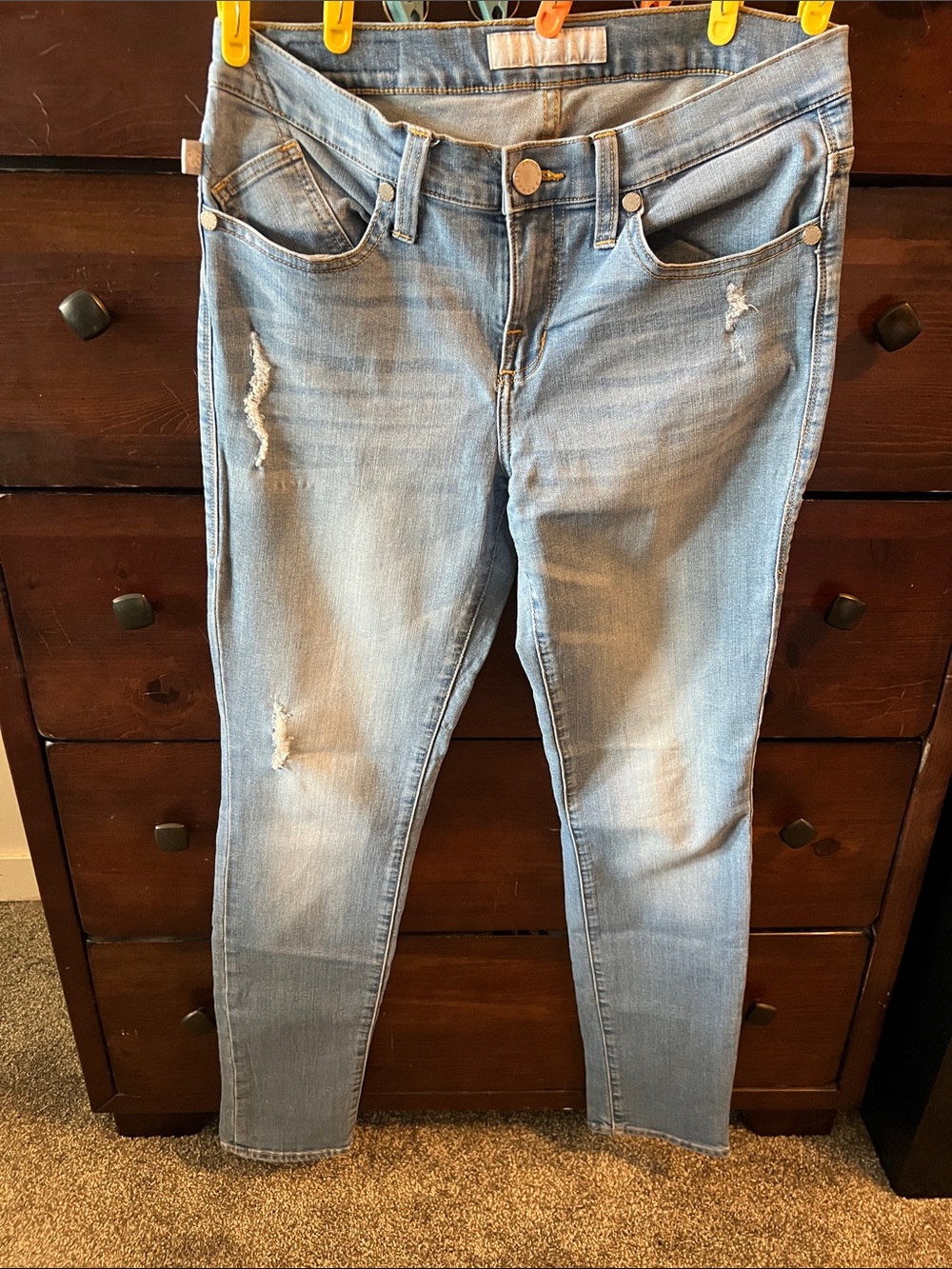 Rock & Republic Light Blue Distressed Skinny Jeans
